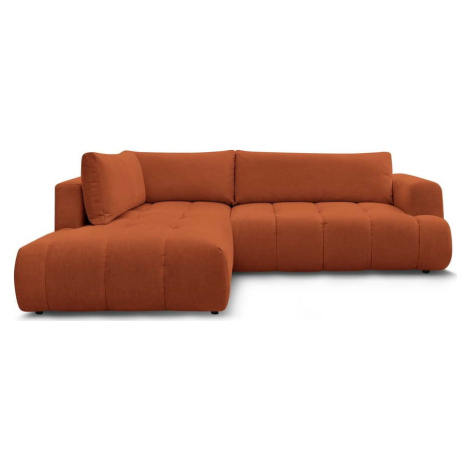 Rozkládací/s úložným prostorem rohová pohovka v cihlové barvě (levý roh/do L) Fuji – Bobochic Pa Bobochic Paris