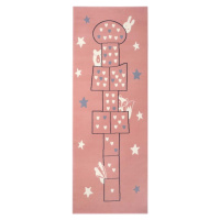 Dětský růžový koberec Hanse Home Adventures Jump, 100 x 250 cm