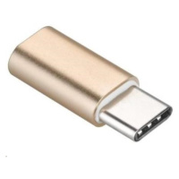 PREMIUMCORD Adaptér USB 3.1 C/male - USB 2.0 Micro-B/female, zlatý