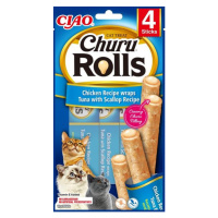 Inaba Churu Rolls cat snack kuře, tuňák a hřebenatka 4x10 g