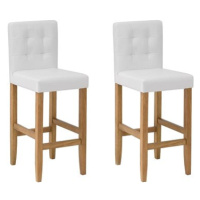 Sada dvou barových židlí čalouněných krémově bílá, MADISON, 120375