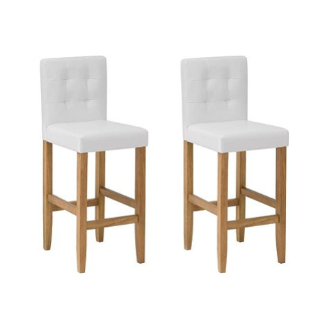 Sada dvou barových židlí čalouněných krémově bílá, MADISON, 120375 BELIANI