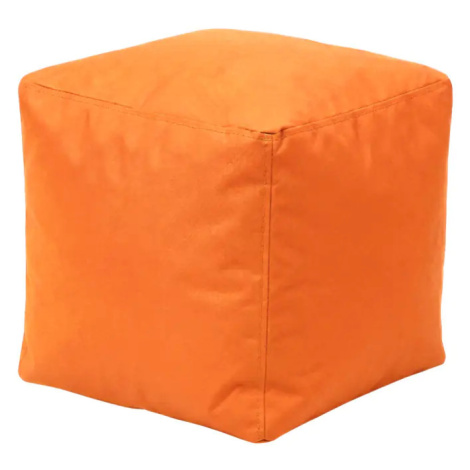Idea Sedací taburet CUBE oranžový s náplní 100 l