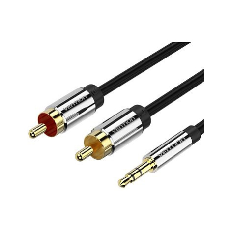 Vention 3.5mm Jack Male to 2x RCA Male Audio Cable 1m Black Metal Type