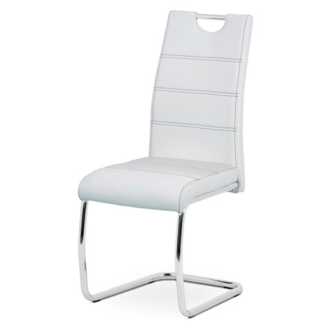 Jídelní židle SUESOR, bílá/chrom Autronic
