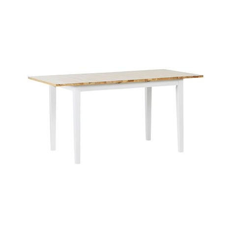 Rozkládací jídelní stůl 120/150 x 80 cm světlé dřevo s bílou HOUSTON, 251851 BELIANI