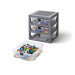 LEGO organizér se třemi zásuvkami - tmavě šedá