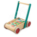 Dřevěné chodítko s kostkami Baby Block Walker Tender Leaf Toys vozík s malovanými obrázky 29 kos