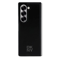 DKNY PU Leather Stack Logo MagSafe Zadní Kryt pro Samsung Galaxy Z Fold6 Black