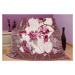 Teplá krémová deka na postel se vzorem květů
