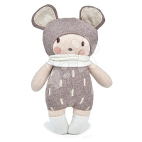 Panenka pletená šedá Baby Beau Knitted Doll ThreadBear 24 cm z jemné a měkké bavlny v dárkovém b