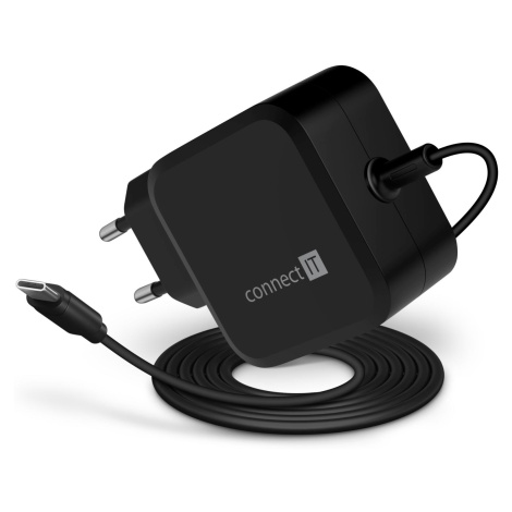 CONNECT IT C-Power Mini univerzální notebookový adaptér USB-C, PD 67 W, ČERNÝ