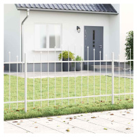 vidaXL Zahradní plot 7 pcs Bílá 170 x 140 cm Práškově lakovaná ocel