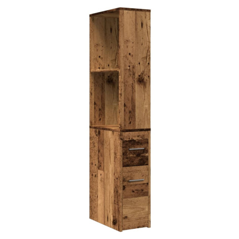 vidaXL Úzká koupelnová skříňka na kolečkách old wood kompozitní dřevo