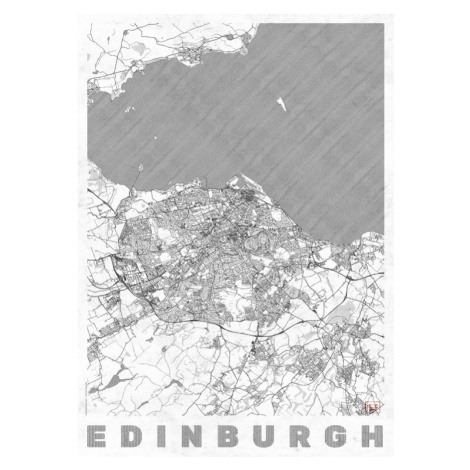 Mapa Edinburgh, Hubert Roguski, 30 × 40 cm