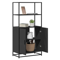 vidaXL Skříň highboard černá 68 x 35 x 139 cm kompozitní dřevo a kov