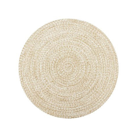 Ručně vyráběný koberec juta bílý a přírodní 150 cm SHUMEE