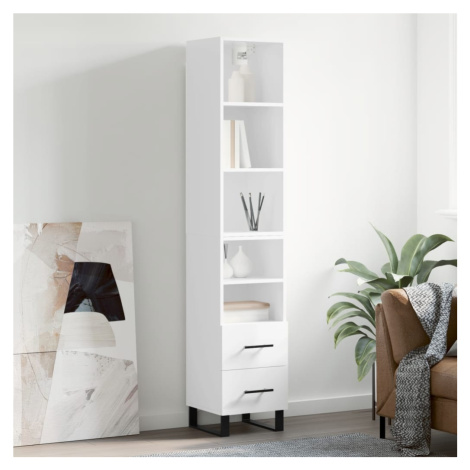 vidaXL Skříň highboard bílá s vysokým leskem 34,5x34x180 cm kompozit