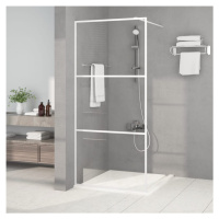 vidaXL Sprchová zástěna walk-in bílá 90 x 195 cm čiré ESG sklo