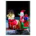 German LED nafukovací vánoční dekorace Santa Claus se soby / 12 W / výška 140 cm / venkovní i vn
