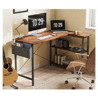 Rohový psací stůl CARALLUMA s přihrádkou, dub artisan/černá