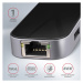 AXAGON HMC-6GL, USB 3.2 Gen 1 hub, porty 3x USB-A, HDMI 4k/30Hz, RJ-45 GLAN, PD 100W, kabel USB-