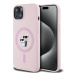 Karl Lagerfeld Liquid Silicone Karl and Choupette MagSafe Zadní Kryt pro iPhone 14 Pink