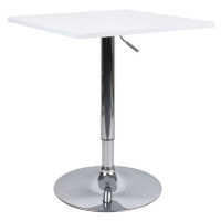 Barový stůl s nastavitelnou výškou, bílá, FLORIAN 2 NEW