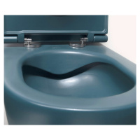 ISVEA INFINITY závěsná WC mísa, Rimless, 36,5x53cm, zelená petrol 10NF02001-2P