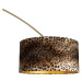 Oblouková lampa mosaz s odstínem bílé látky leopard 50 cm - XXL