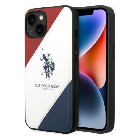 US Polo USHCP14MPSO3 hard silikonové pouzdro iPhone 14 PLUS 6.7" white Tricolor Embossed U.S. Polo