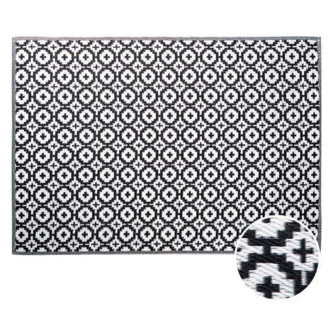 COLOUR CLASH Venkovní koberec mozaika 200 x 150 cm - černá/bílá