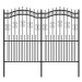 SHUMEE Zahradní plot s hroty černý 222 cm práškově lakovaná ocel