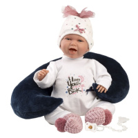 LLORENS - 74050 NEW BORN - realistická panenka miminko se zvuky a měkkým látkovým tělem - 42