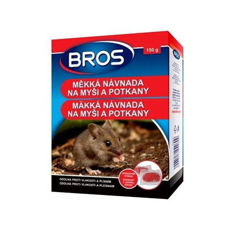 BROS Rodenticid - měkká návnada na myši a potkany, 150 g