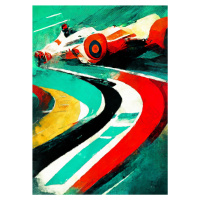 Umělecký tisk Formula 1 green red, Justyna Jaszke, (30 x 40 cm)