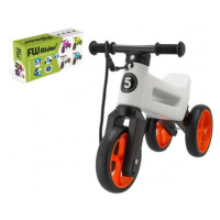 Odrážedlo FUNNY WHEELS Rider SuperSport bílé/oranž 2v1+popruh,výš.sedla28/30cm nos.25kg 18m+v kr