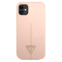 Zadní kryt Guess Silicone Line Triangle pro Apple iPhone 11, růžová
