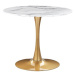 Kulatý jídelní stůl 90 cm s mramorovým efektem bílá / zlatá BOCA, 312106