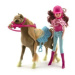 Kůň česací s doplňky + panenka žokejka 23cm