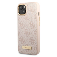 Pouzdro Guess PU 4G MagSafe Kompatibilní iPhone 14 Plus růžové