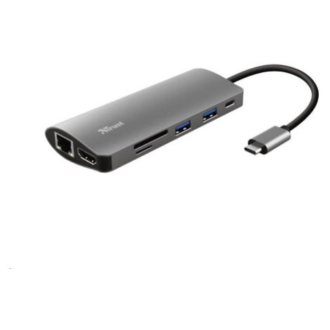 TRUST Dokovací stanIice DALYX USB-C 7v1, 1xHDMI, 1xUSB-C, 2xUSB, 1x RJ45, šedá