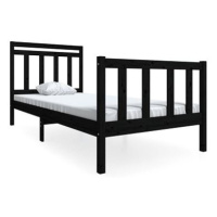 Rám postele černý masivní dřevo 90 × 200 cm, 3100708