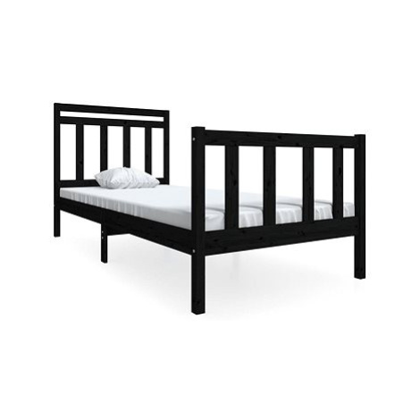 Rám postele černý masivní dřevo 90 × 200 cm, 3100708 SHUMEE
