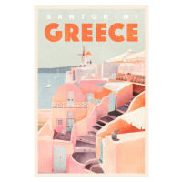 Ilustrace Travel Poster Santorini Jewel, The Whiskey Ginger, 26.7 × 40 cm