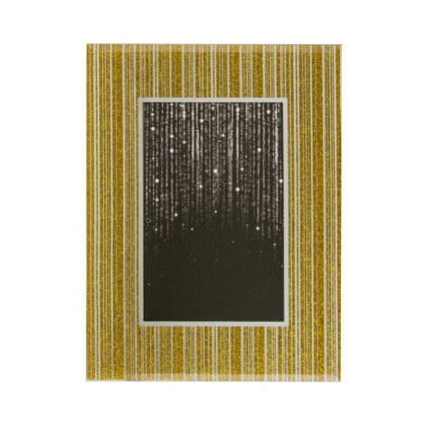 Fotorámeček skleněný 10x15 cm, zlatý třpytivý Asko