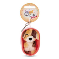 NICI 48831 Plyšová klíčenka Sleeping Pets pes 8cm tříbarevná