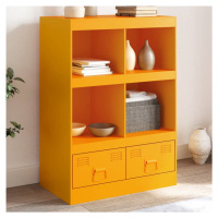 vidaXL Highboard hořčicově žlutý 67 x 39 x 95 cm ocel