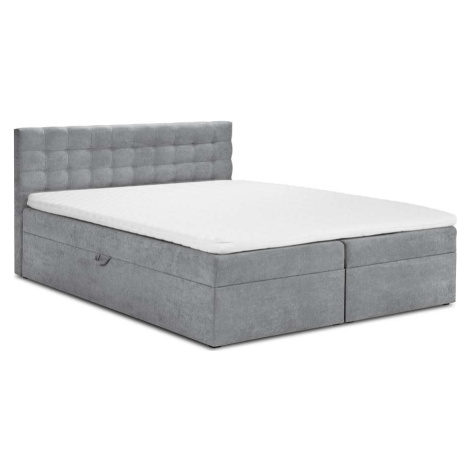 Šedá boxspring postel s úložným prostorem 160x200 cm Jade – Mazzini Beds Mazzini Sofas