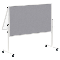 MAUL Přednášková tabule MAULsolid, mobilní, sklopné provedení, bílá tabule/plstěný povrch šedý